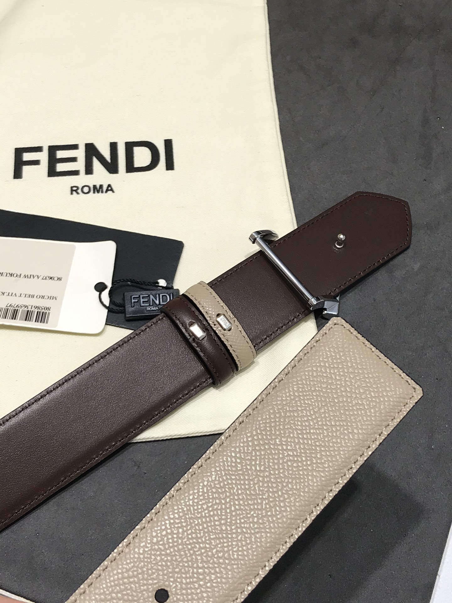 Fendi Leather Belt Cow Leather M