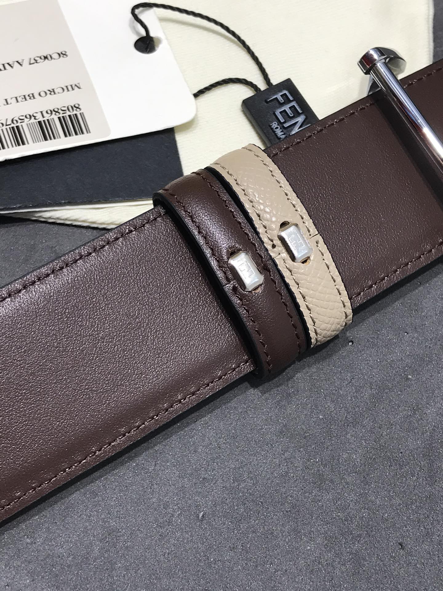 Fendi Leather Belt Cow Leather M