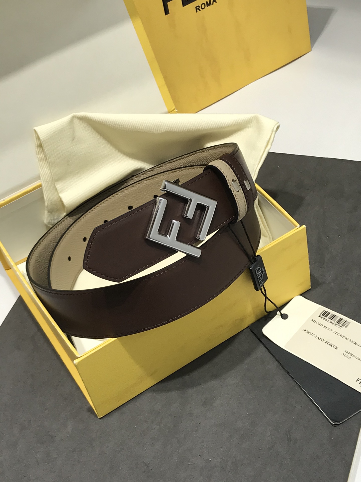 Fendi Leather Belt Cow Leather M