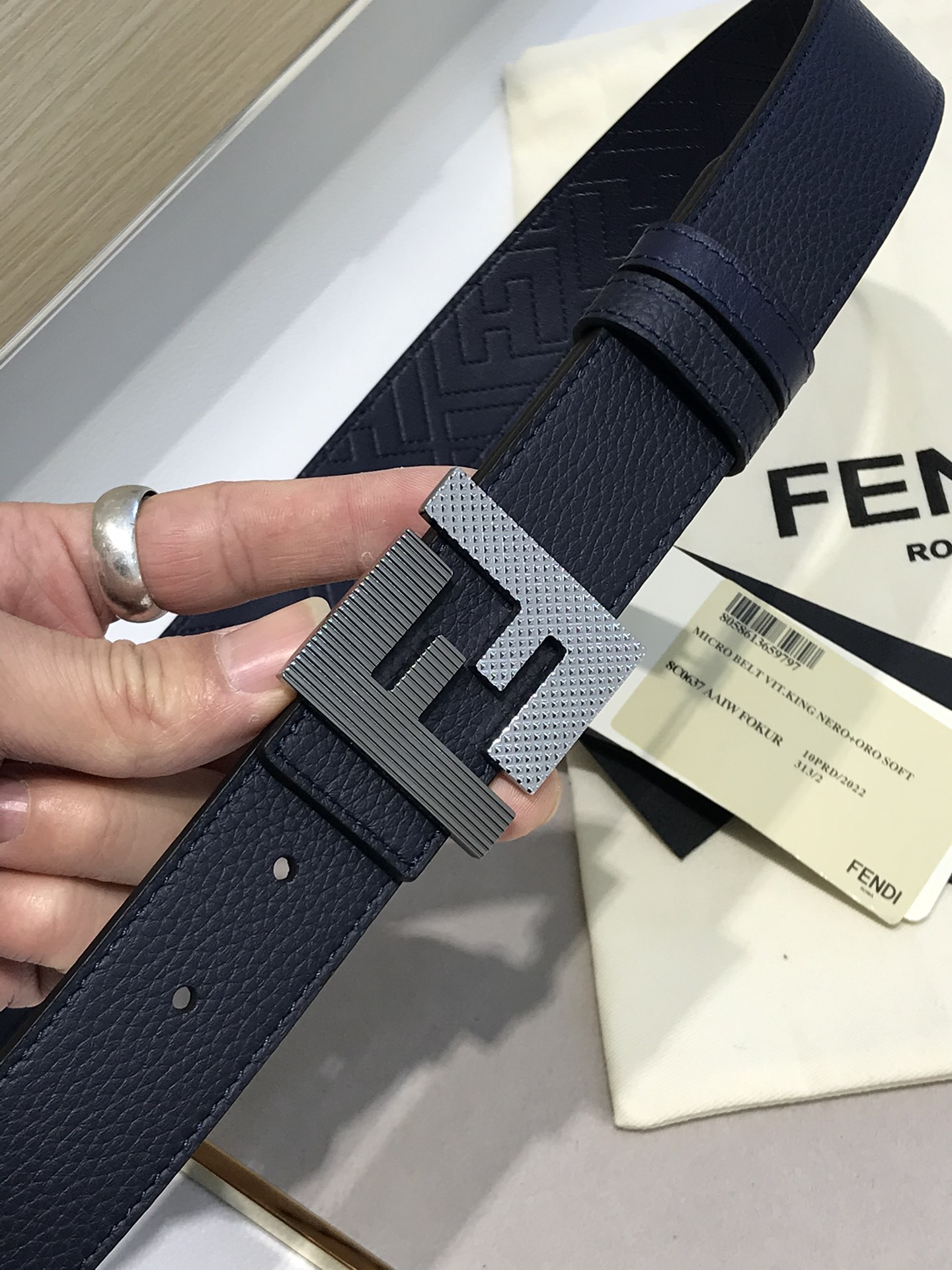 Fendi Leather Belt Black