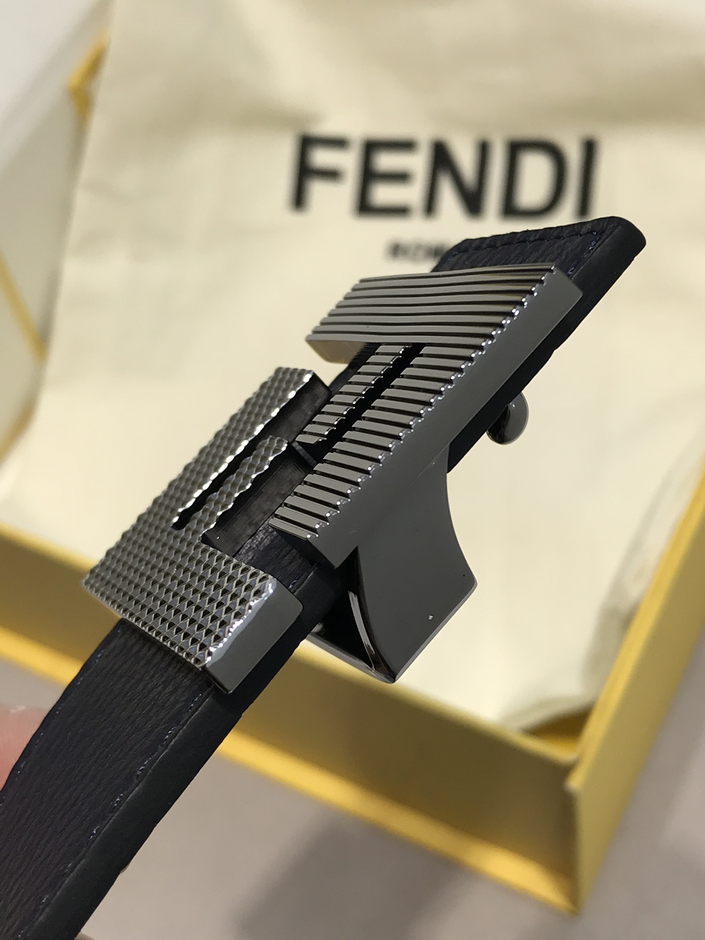 Fendi Leather Belt Black