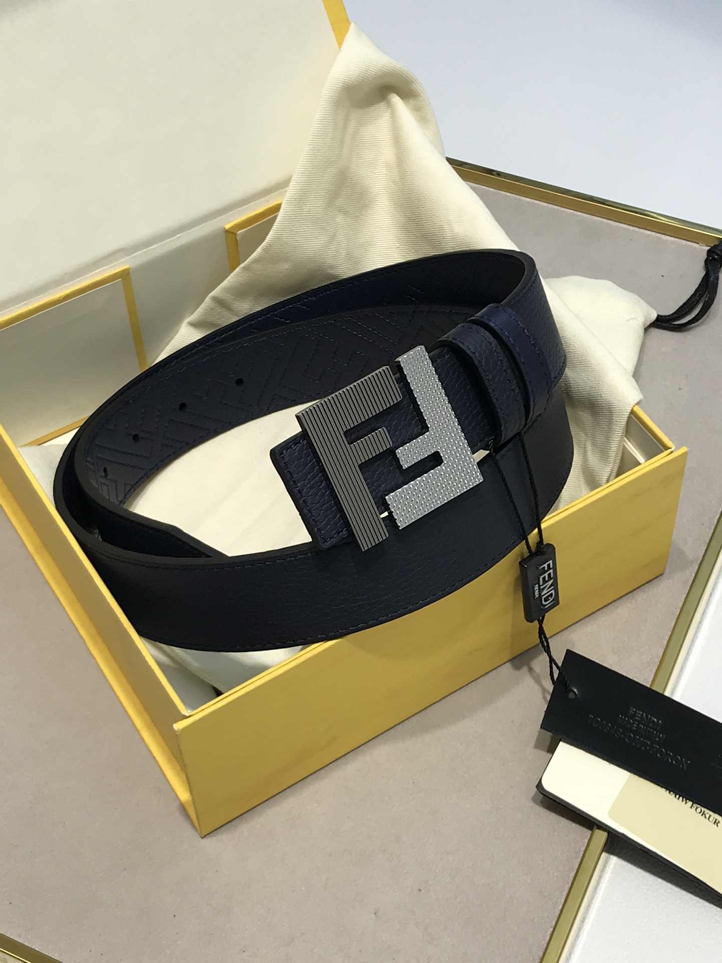 Fendi Leather Belt Black
