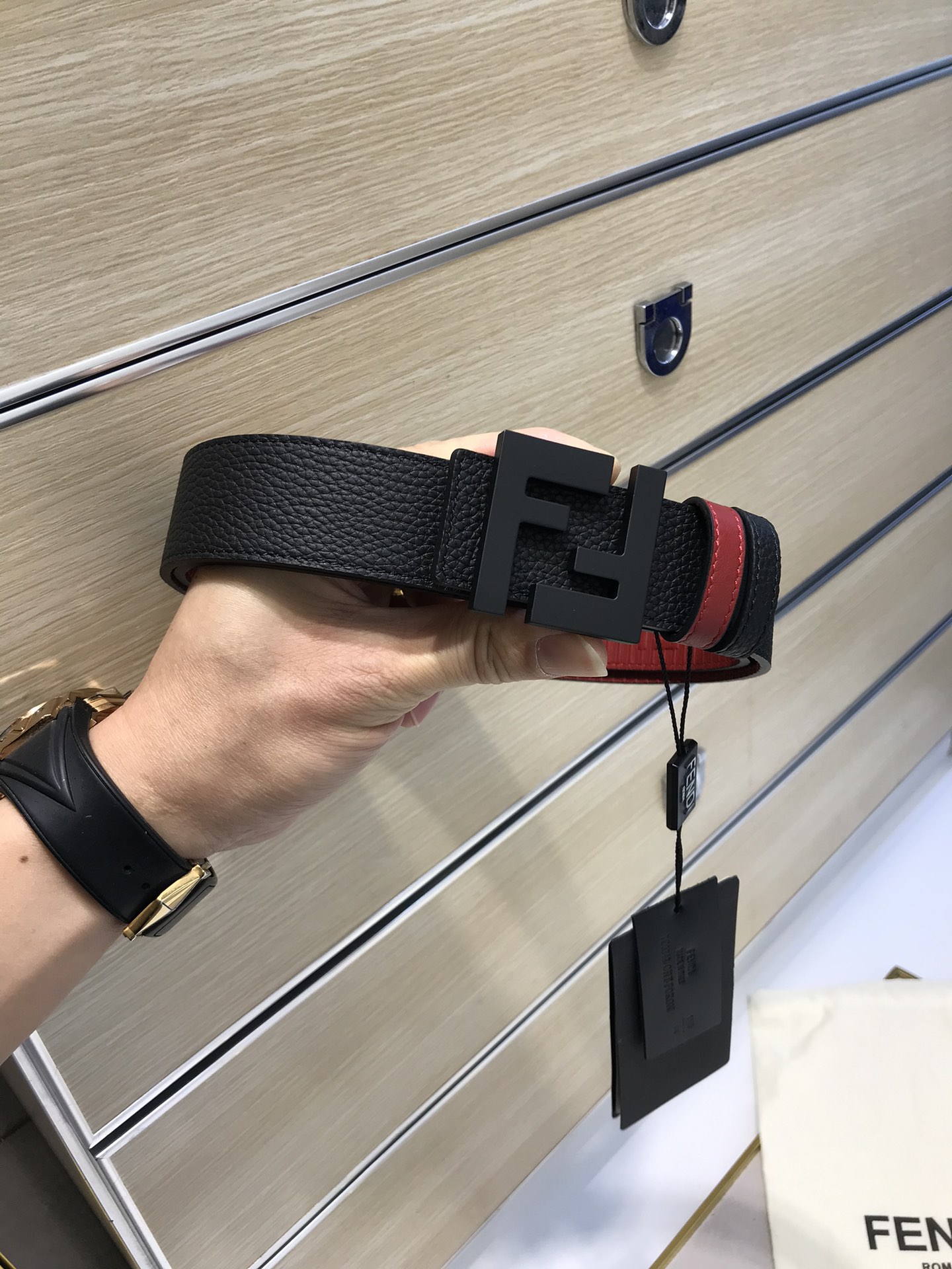 Fendi Leather Belt Black M