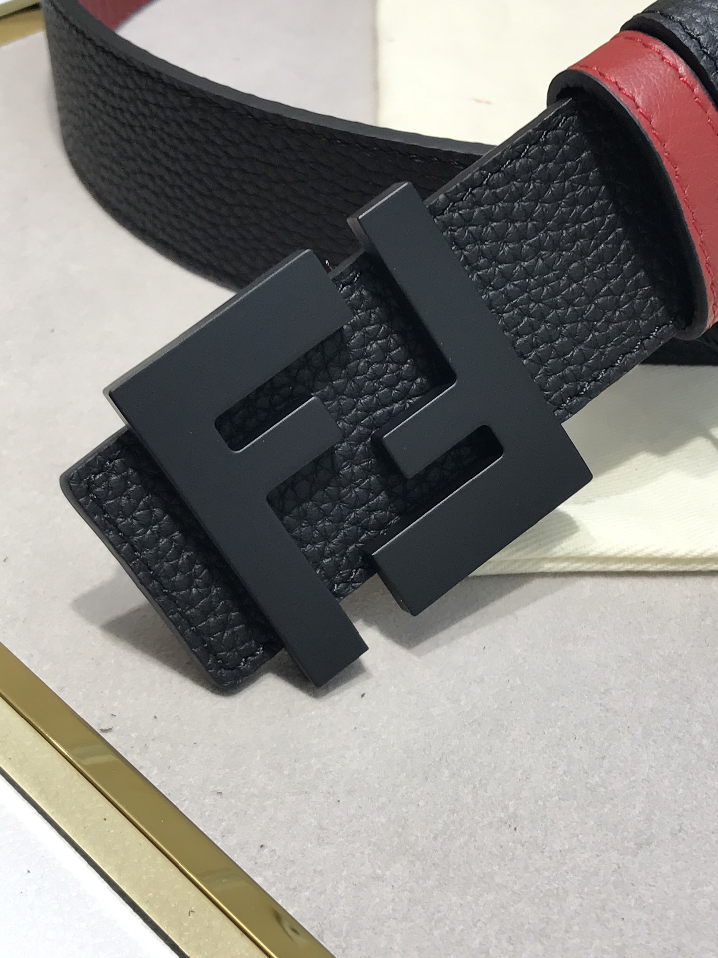 Fendi Leather Belt Black M