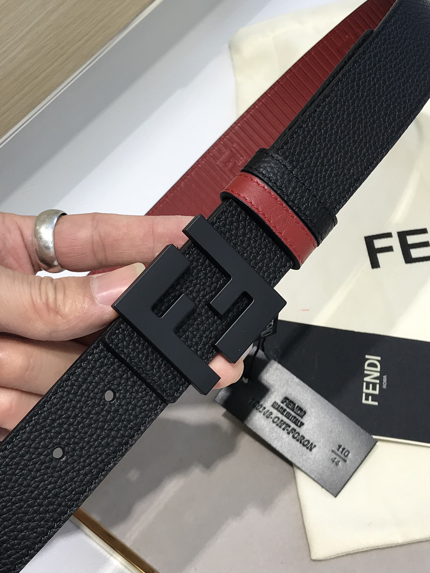 Fendi Leather Belt Black M
