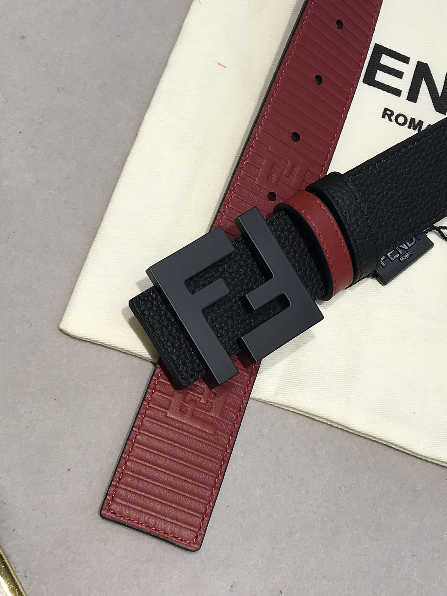 Fendi Leather Belt Black M