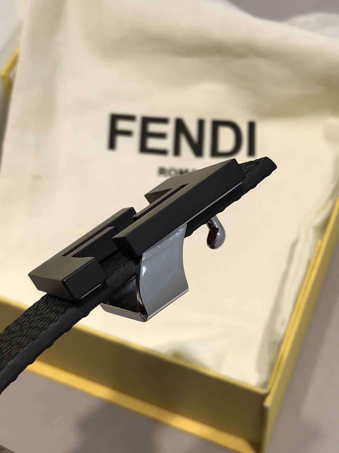 Fendi Leather Belt Black M