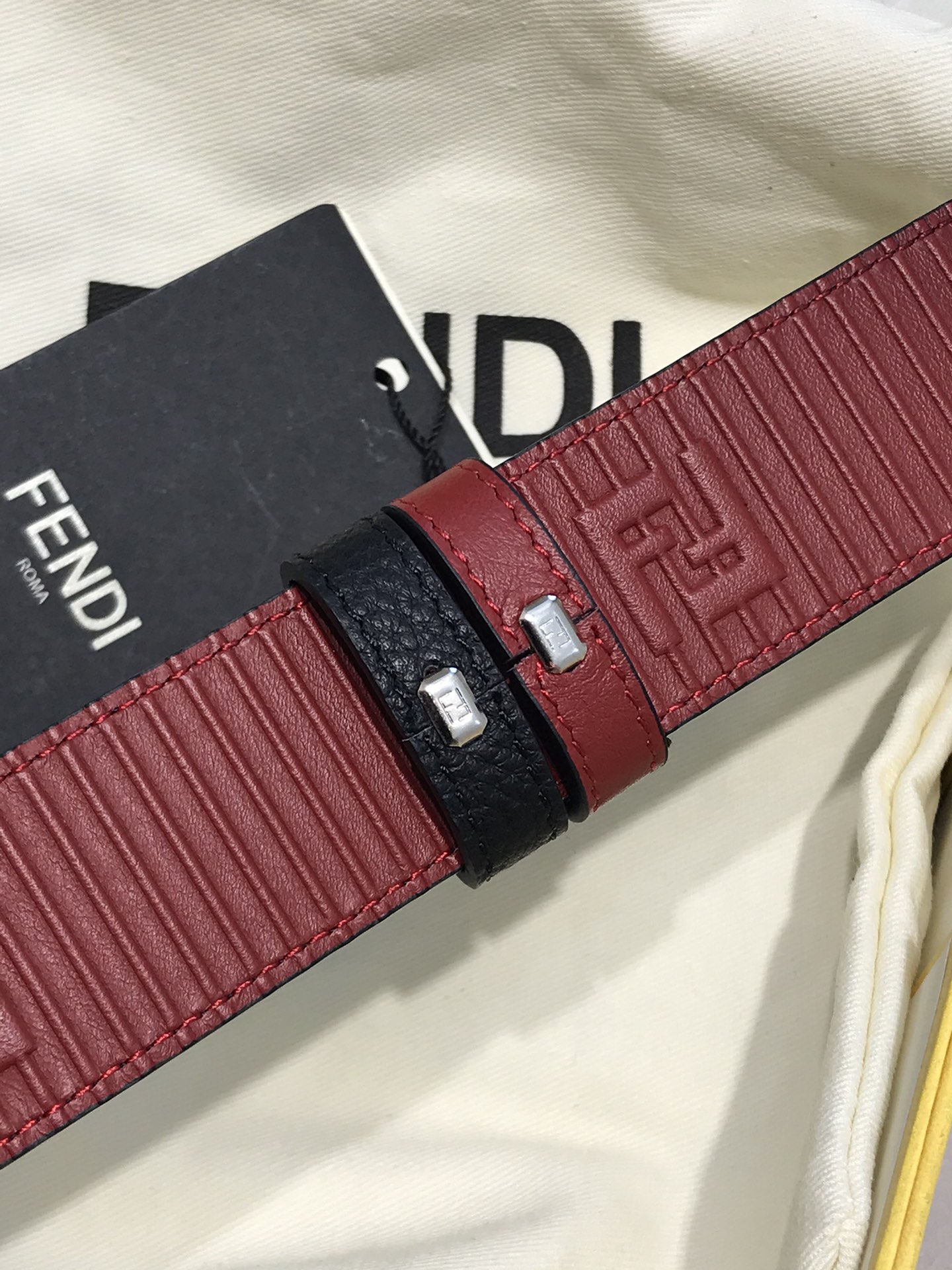 Fendi Leather Belt Black M