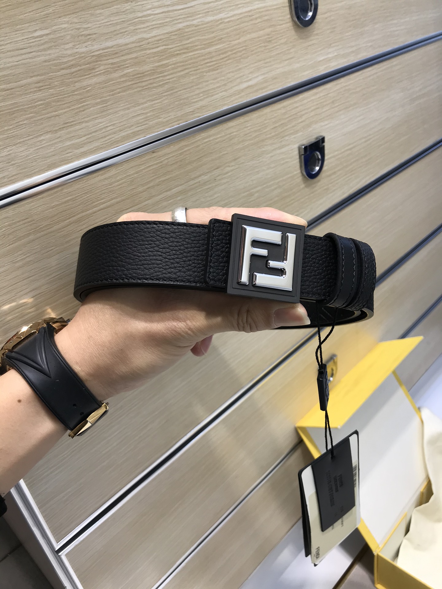 Fendi Leather Belt Black M