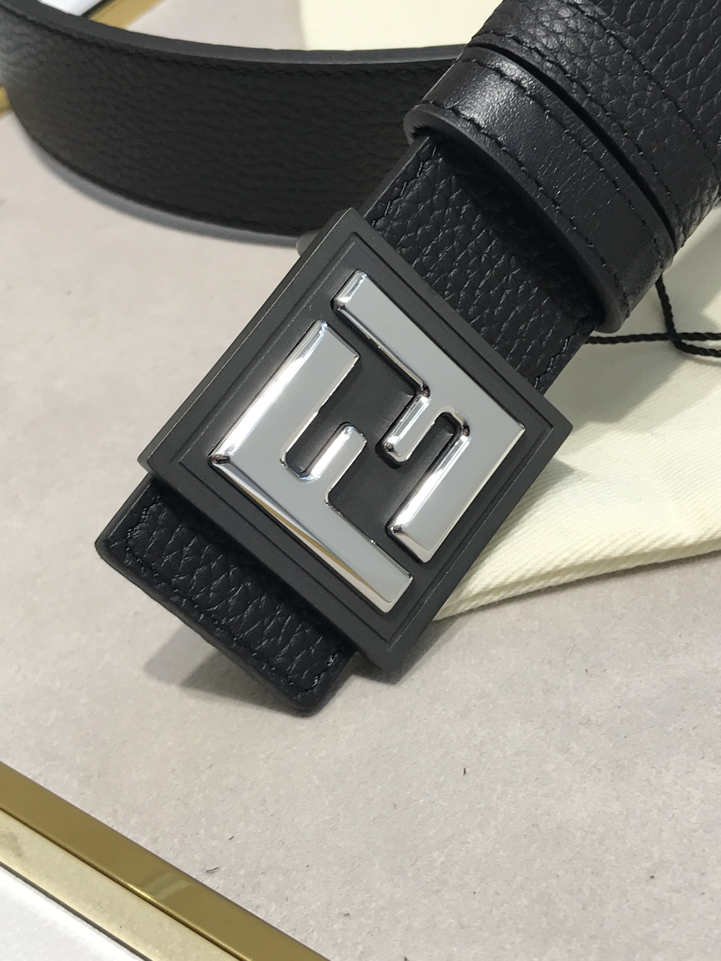 Fendi Leather Belt Black M