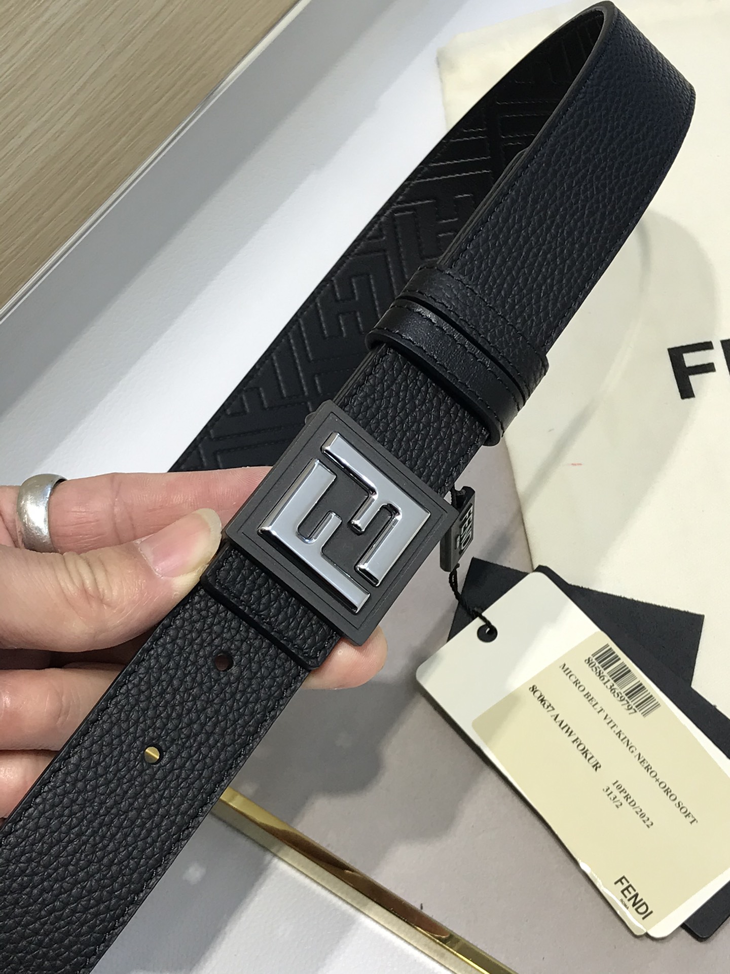 Fendi Leather Belt Black M