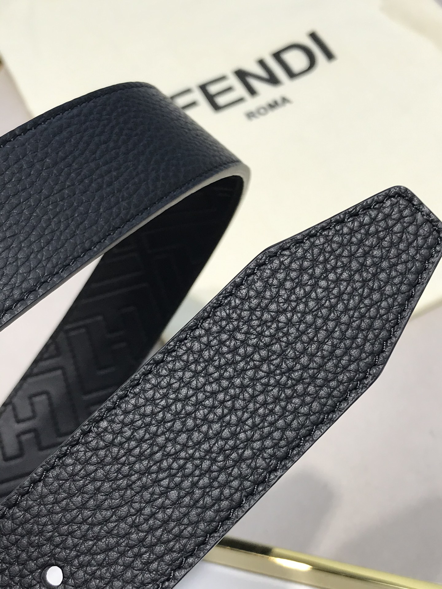 Fendi Leather Belt Black M