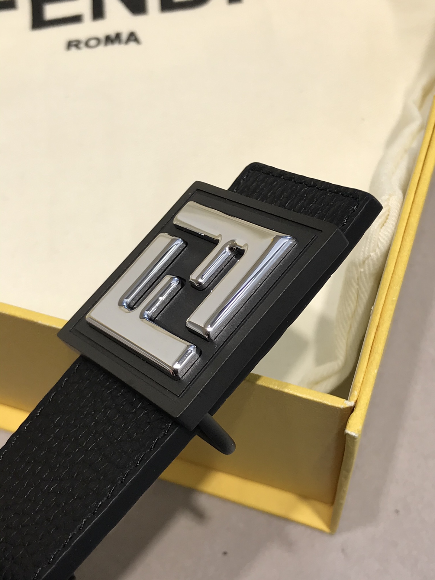 Fendi Leather Belt Black M