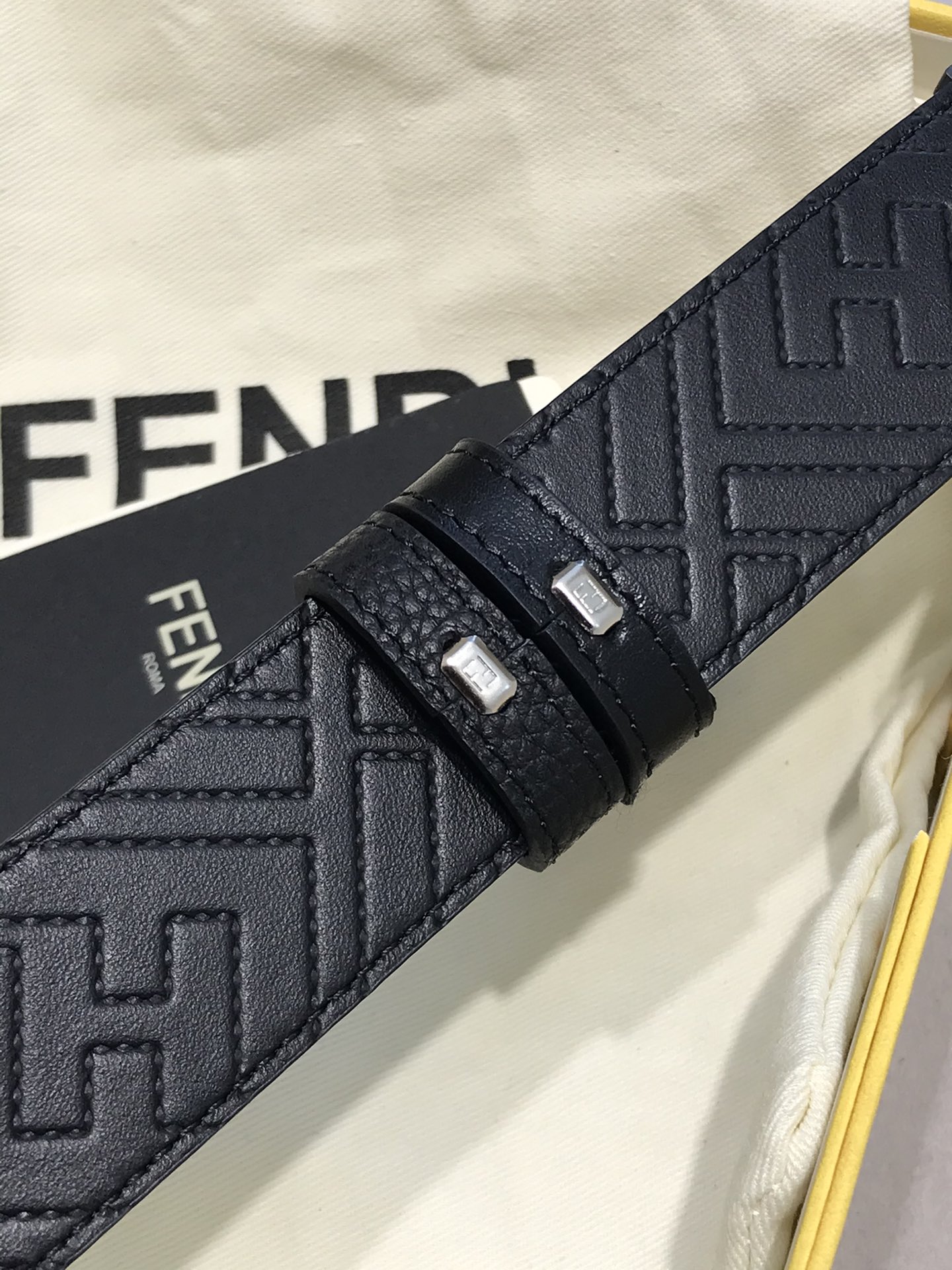 Fendi Leather Belt Black M