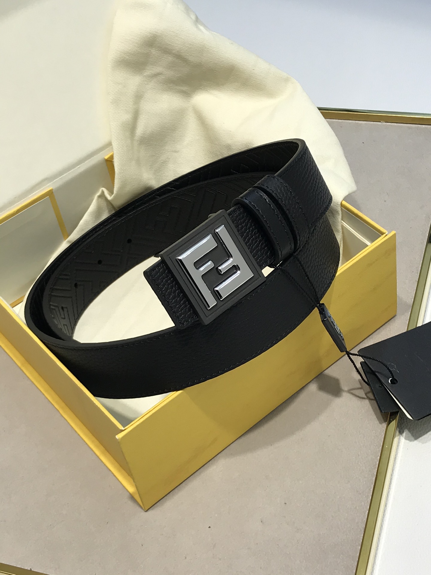 Fendi Leather Belt Black M