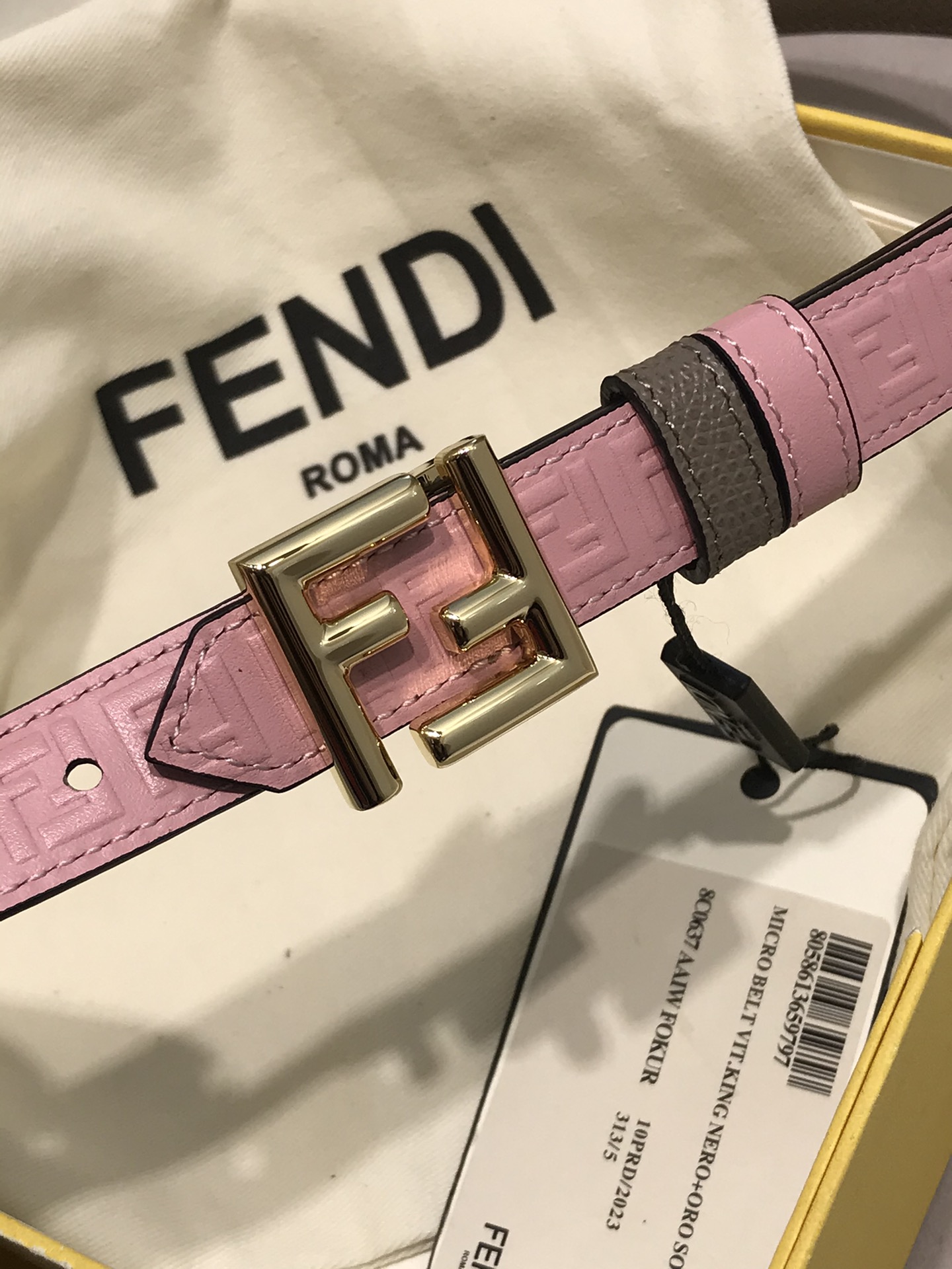 Fendi Female Leather Belt Top Grain Leather M