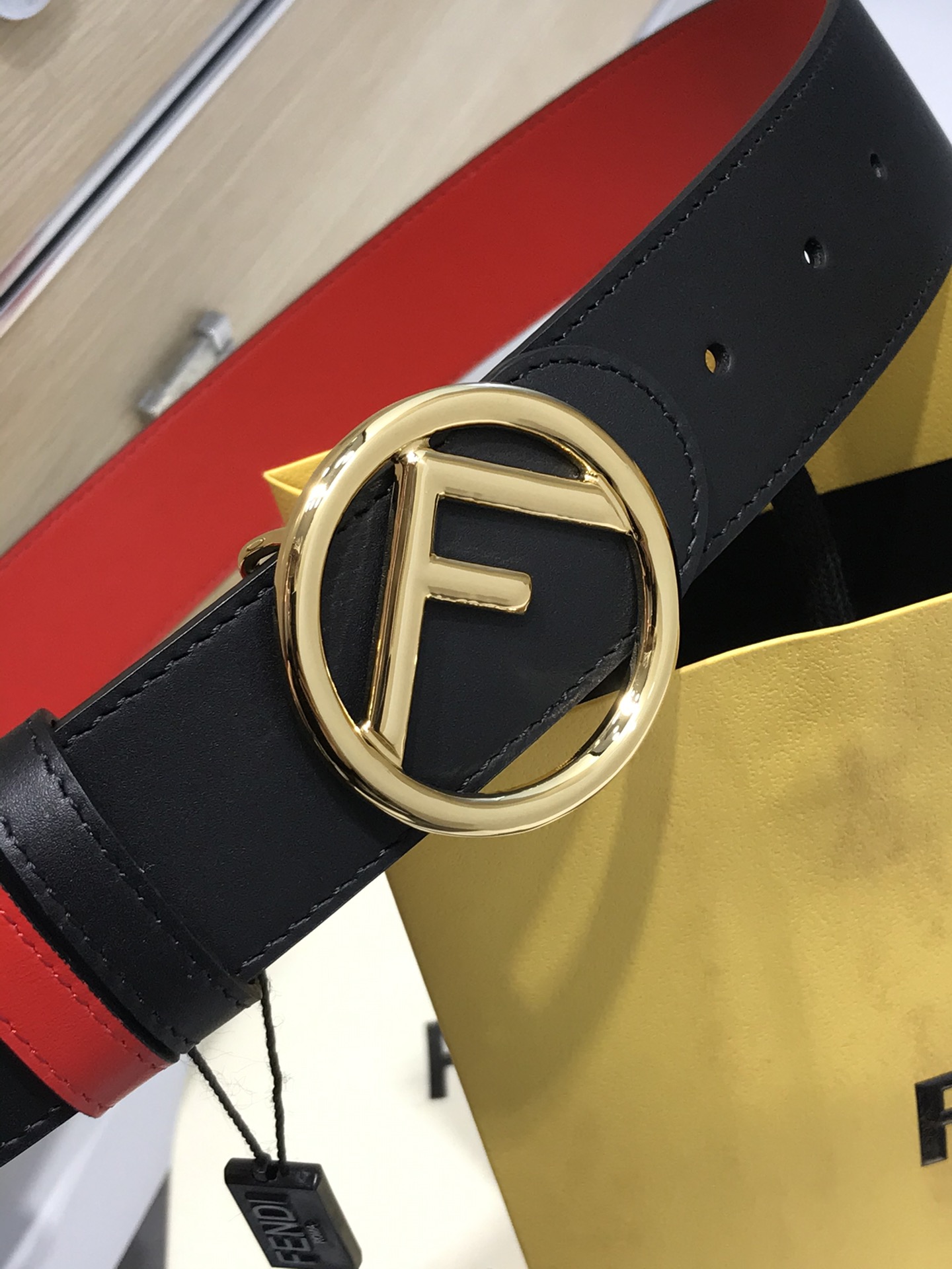 Fendi Leather Belt Cow Leather M