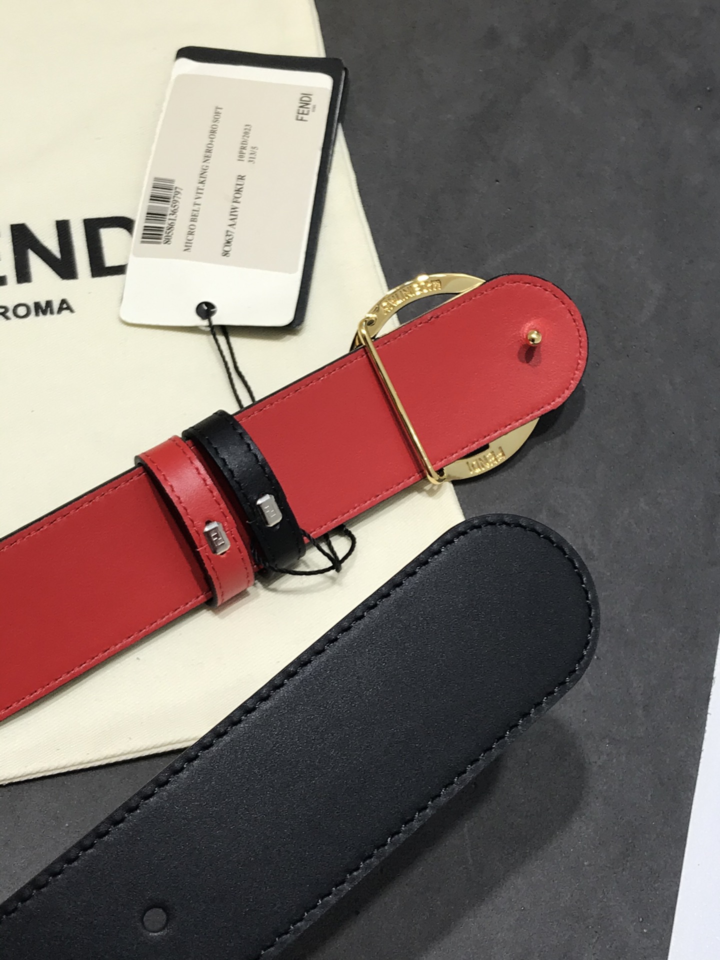 Fendi Leather Belt Cow Leather M