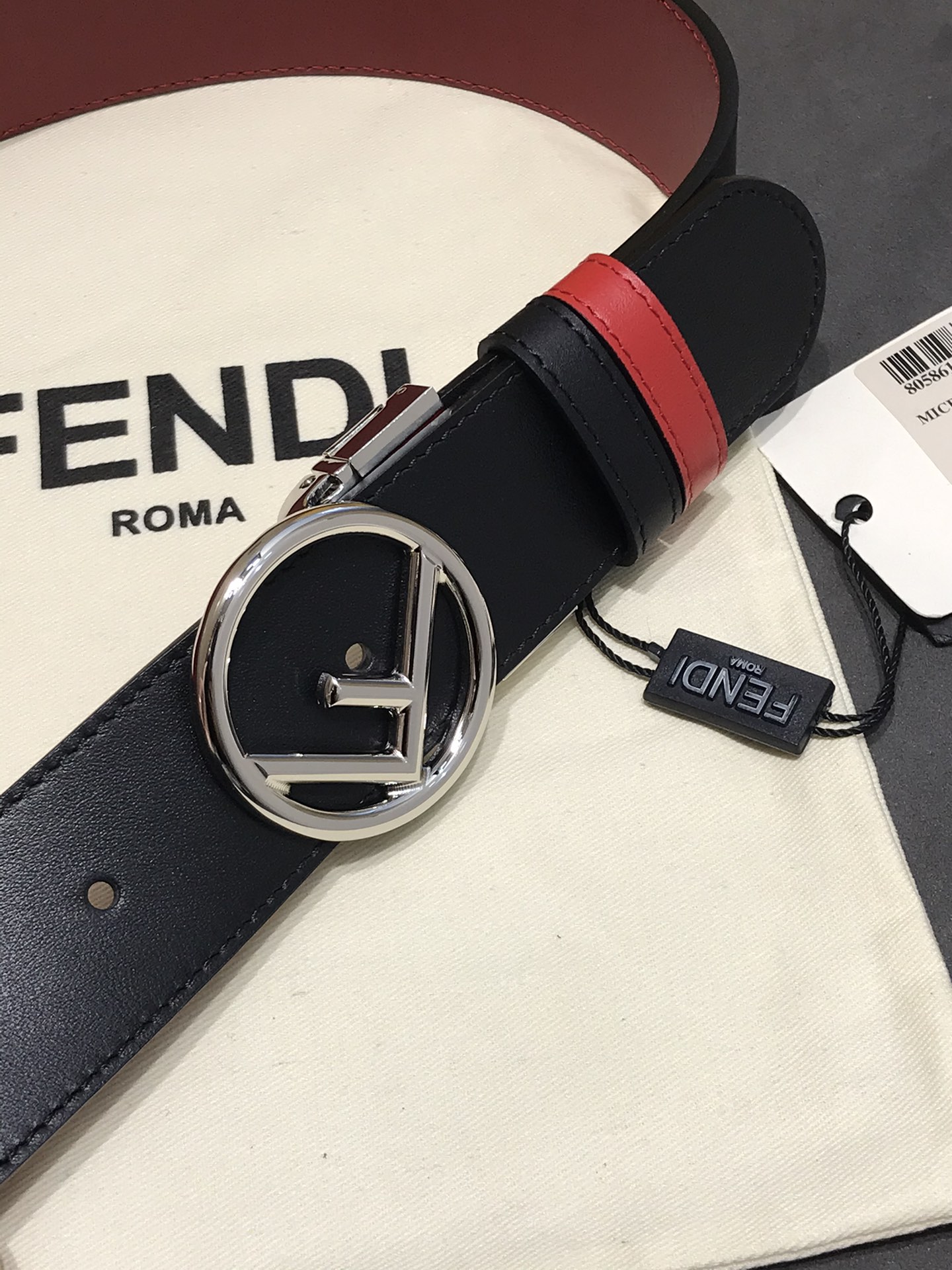 Fendi Leather Belt Cow Leather M