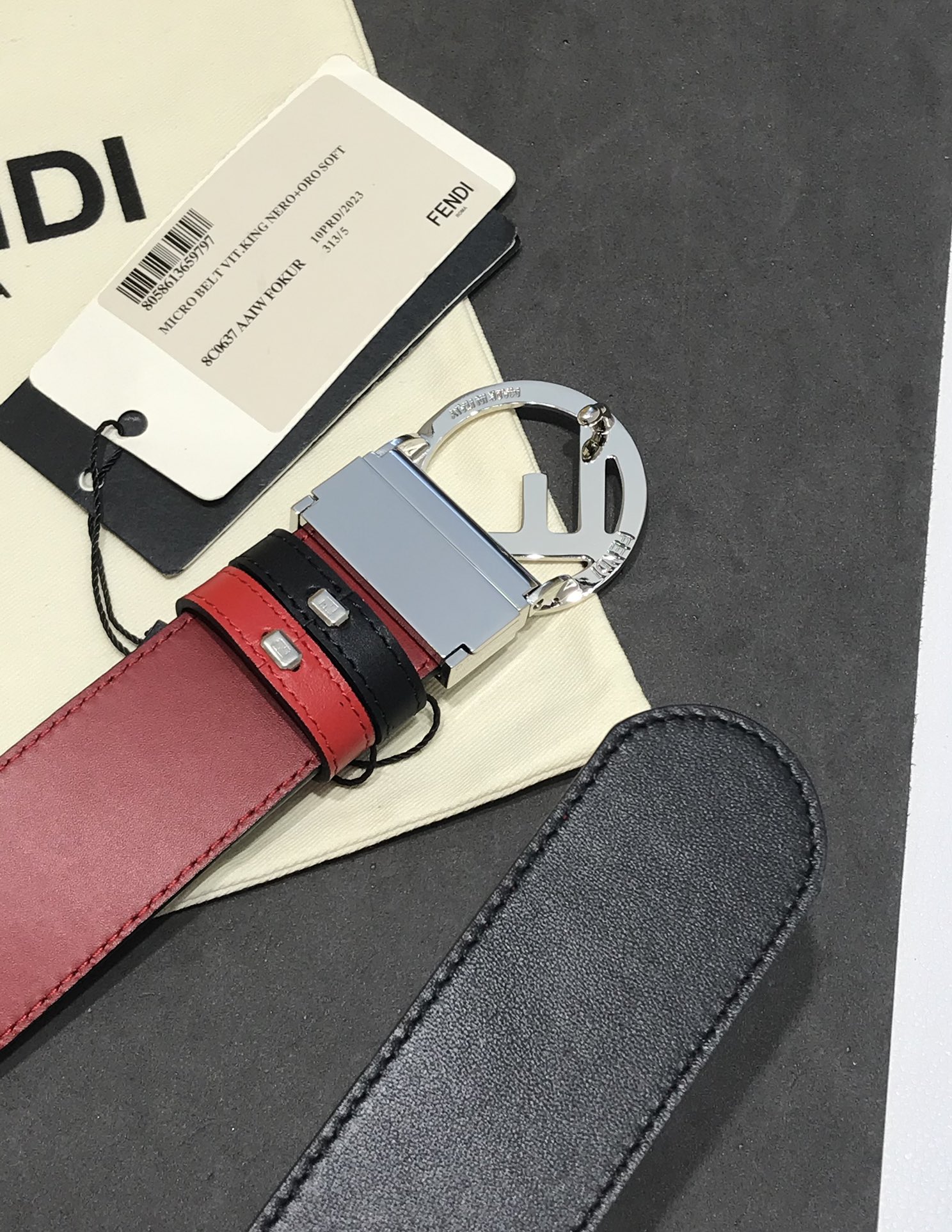 Fendi Leather Belt Cow Leather M