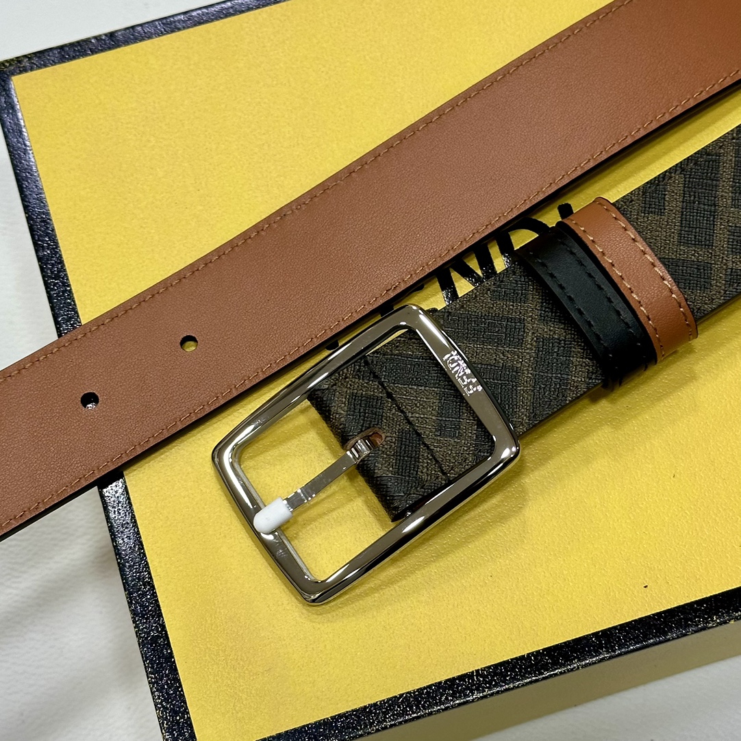 Fendi Pin Buckle Belt Brown 35mm-m