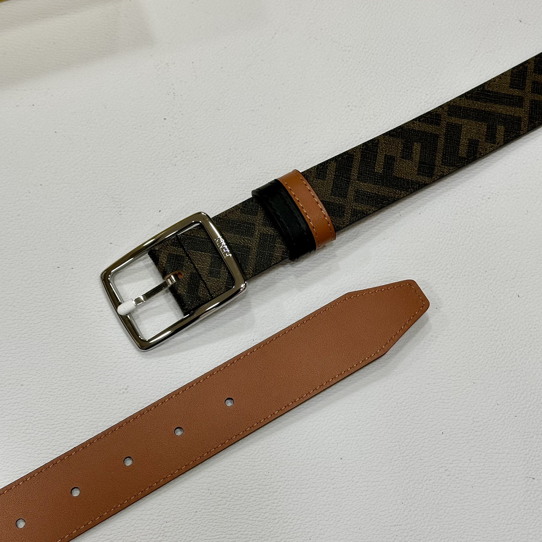 Fendi Pin Buckle Belt Brown 35mm-m