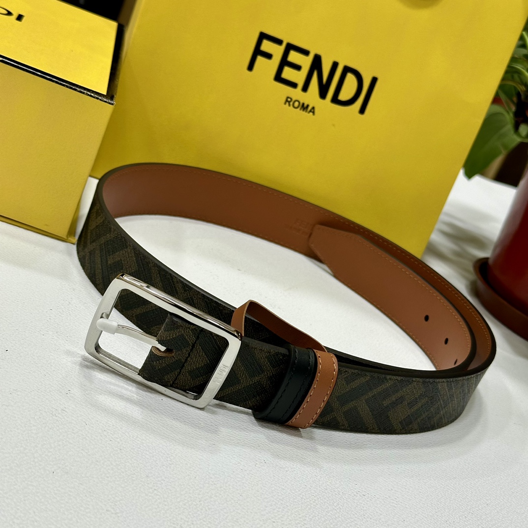 Fendi Pin Buckle Belt Brown 35mm-m