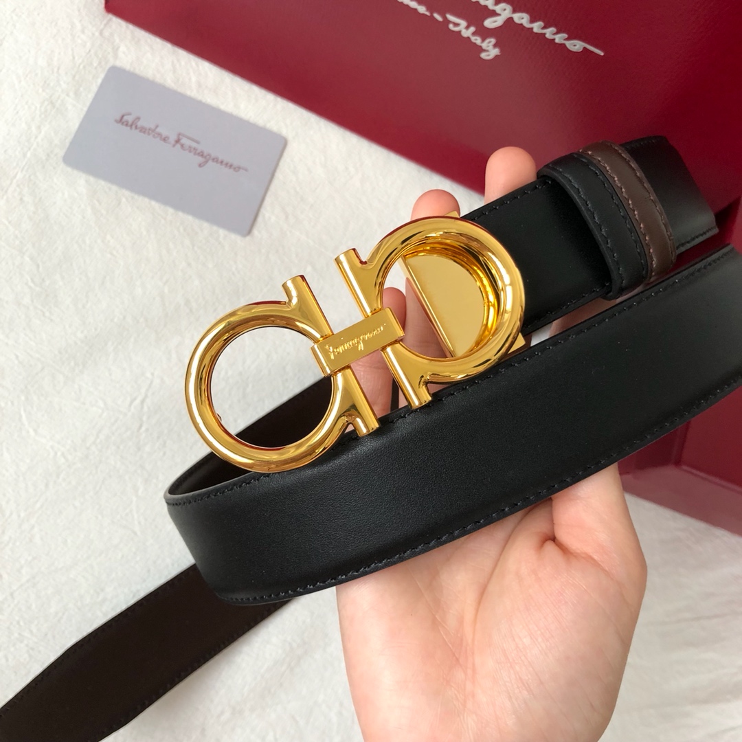 Salvatore Ferragamo Male Leather Belt Cow Leather M