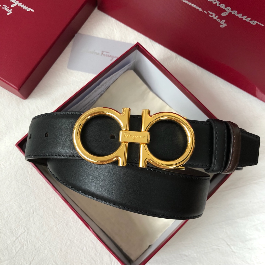 Salvatore Ferragamo Male Leather Belt Cow Leather M