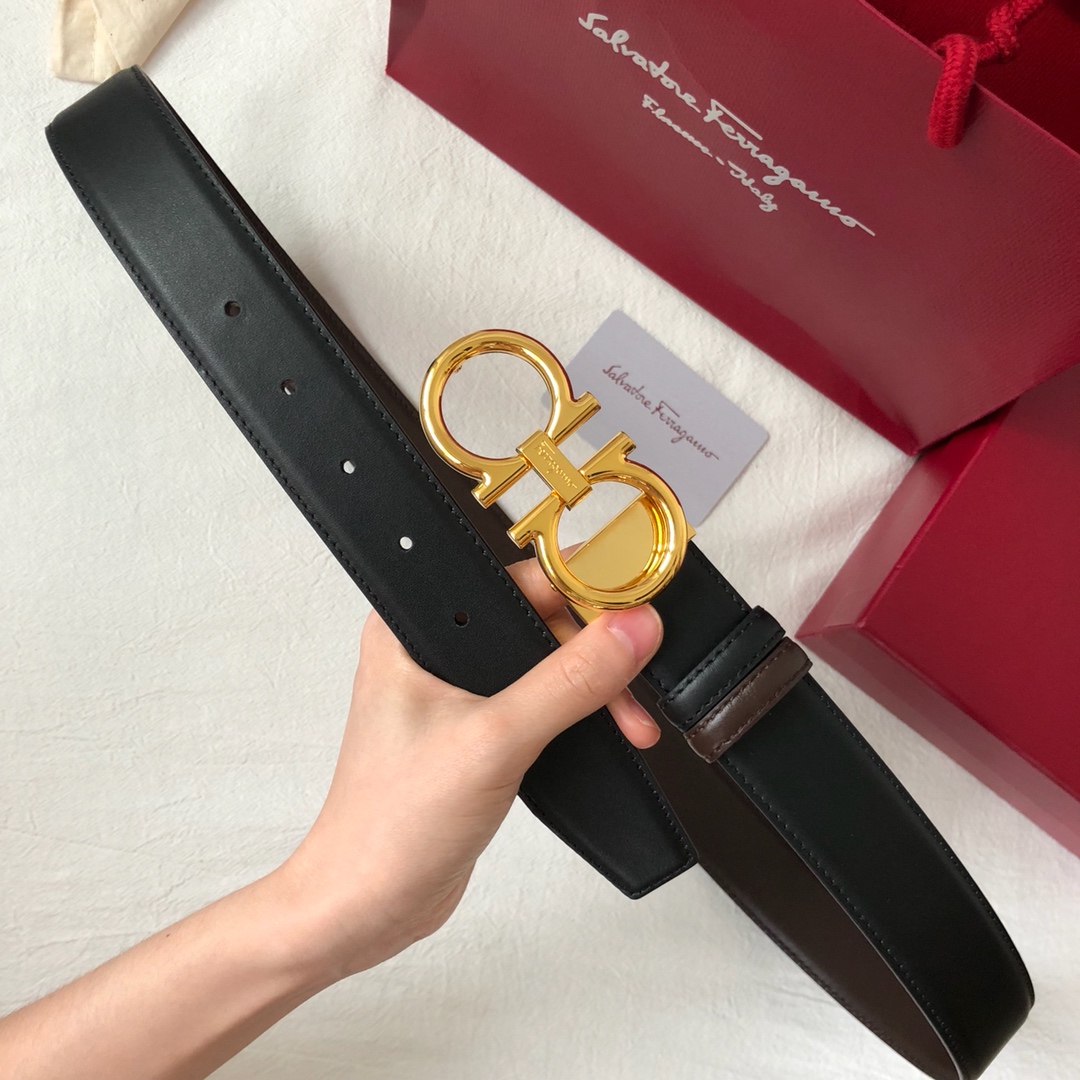 Salvatore Ferragamo Male Leather Belt Cow Leather M