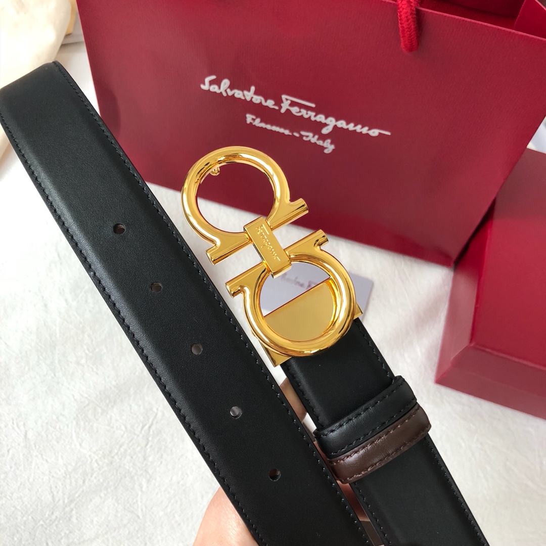 Salvatore Ferragamo Male Leather Belt Cow Leather M