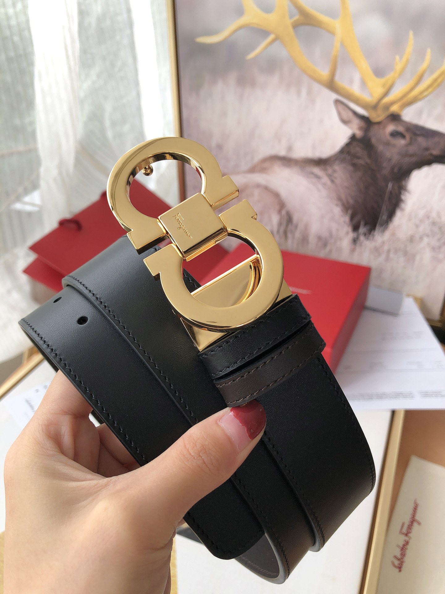 Salvatore Ferragamo Male Leather Belt M