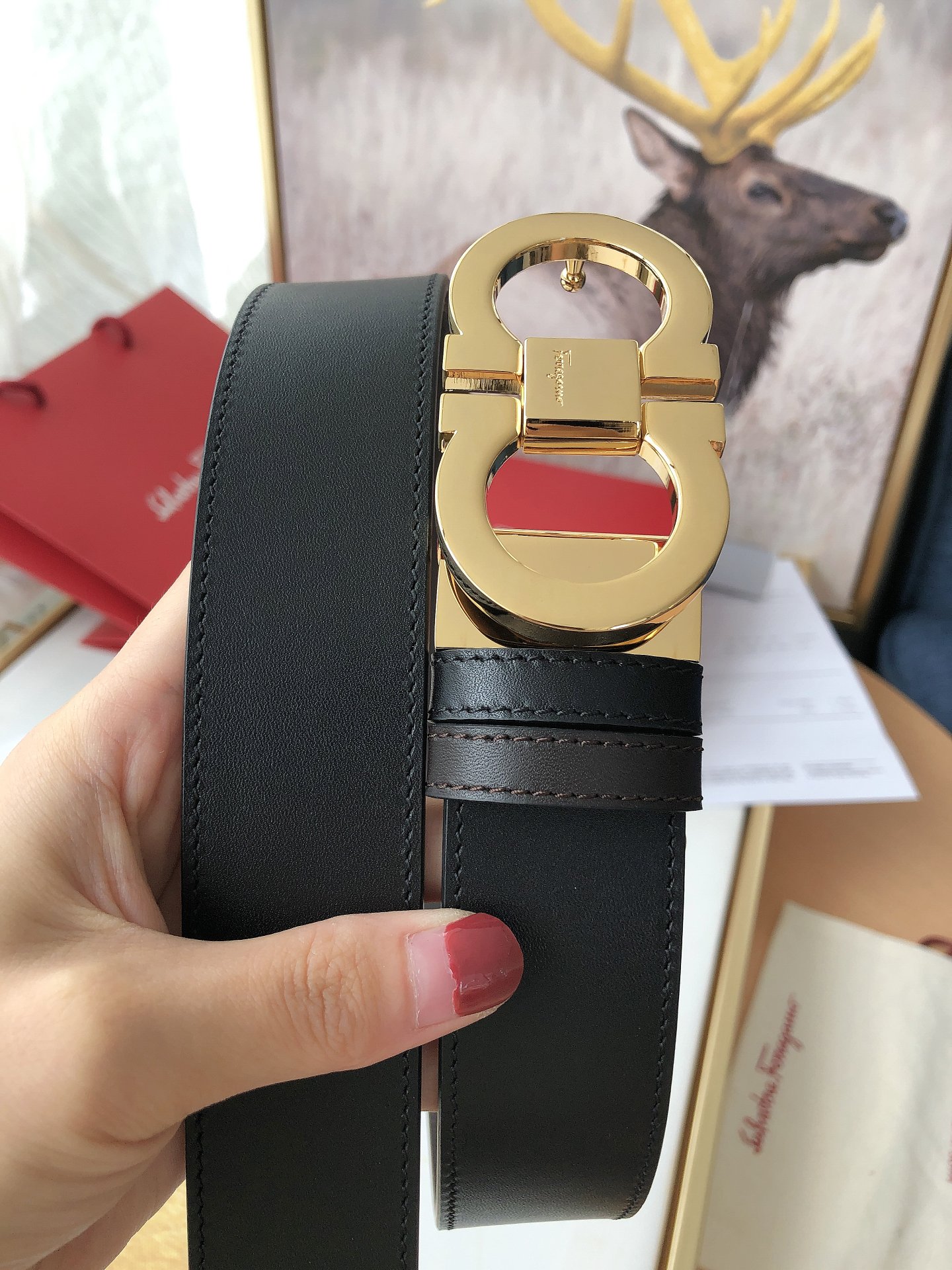 Salvatore Ferragamo Male Leather Belt M