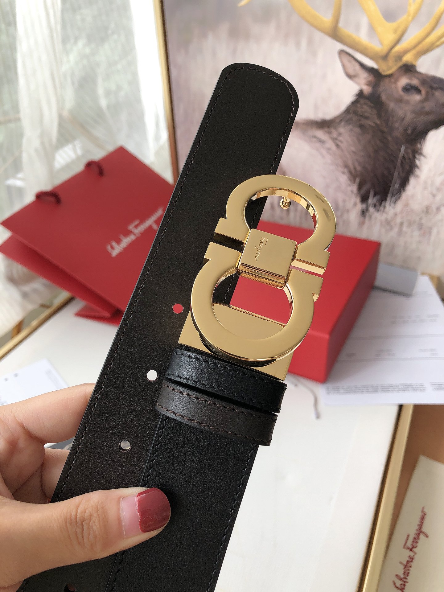 Salvatore Ferragamo Male Leather Belt M