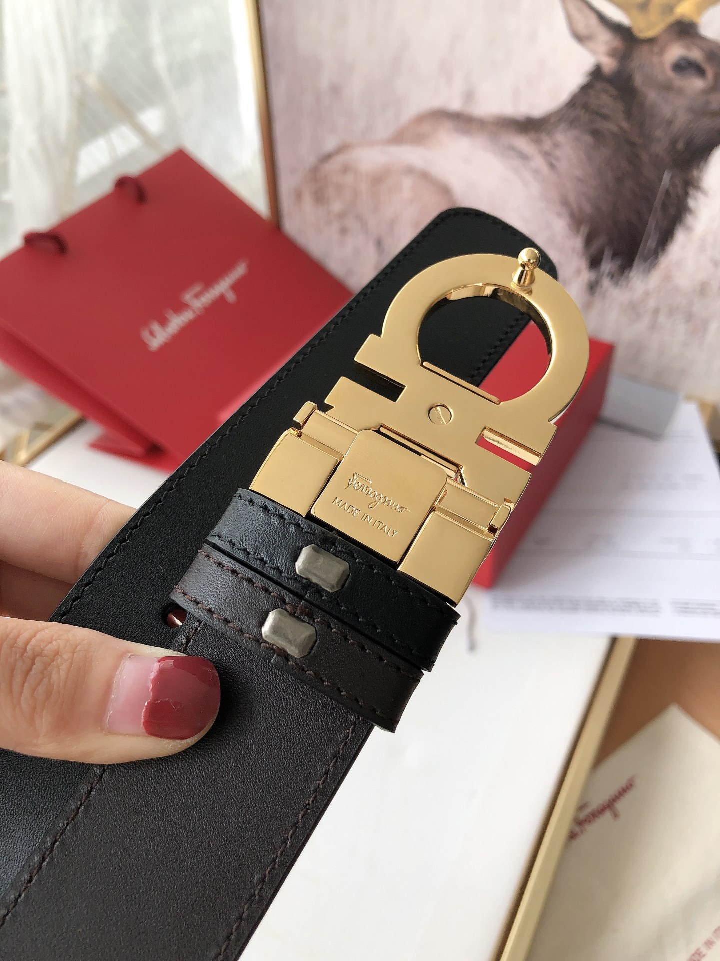 Salvatore Ferragamo Male Leather Belt M