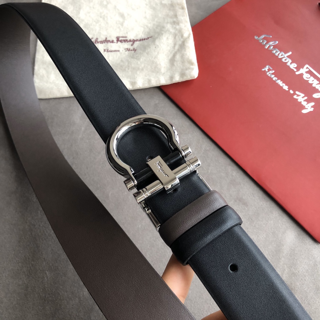 Salvatore Ferragamo Male Leather Belt Cow Leather M