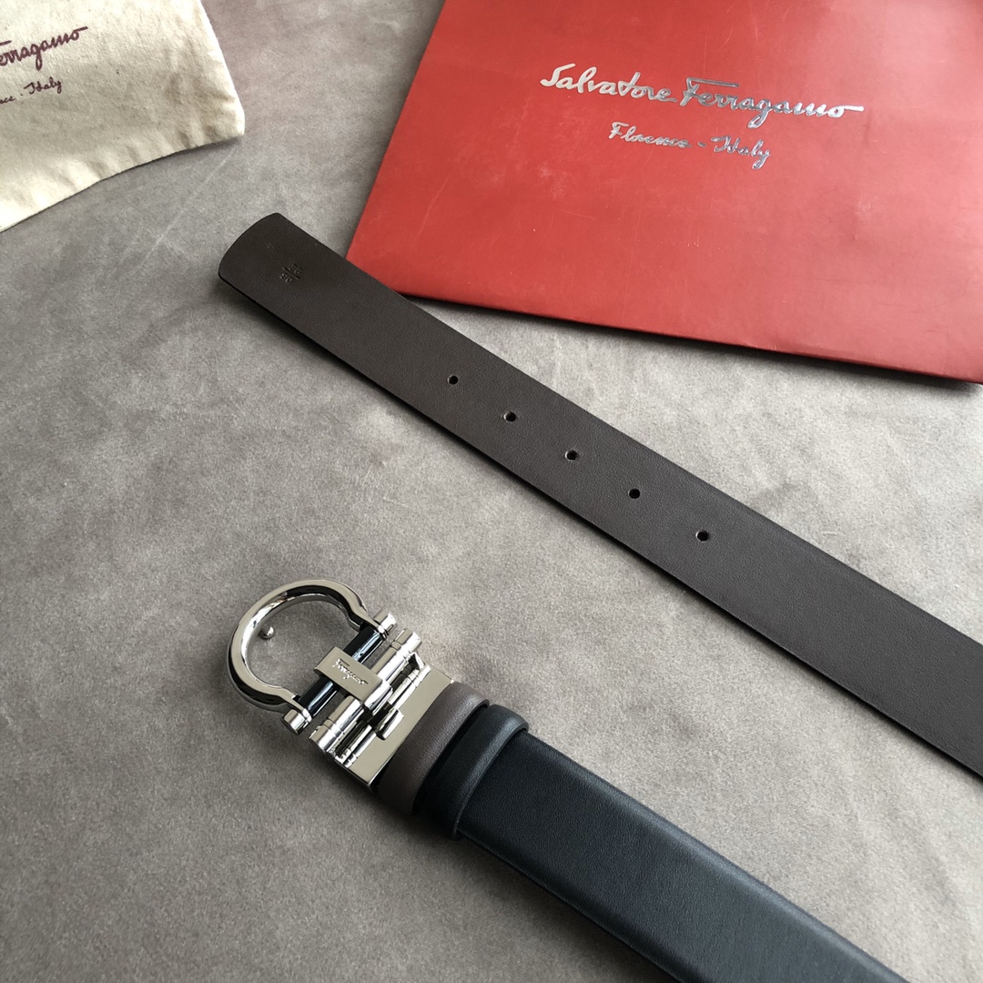 Salvatore Ferragamo Male Leather Belt Cow Leather M