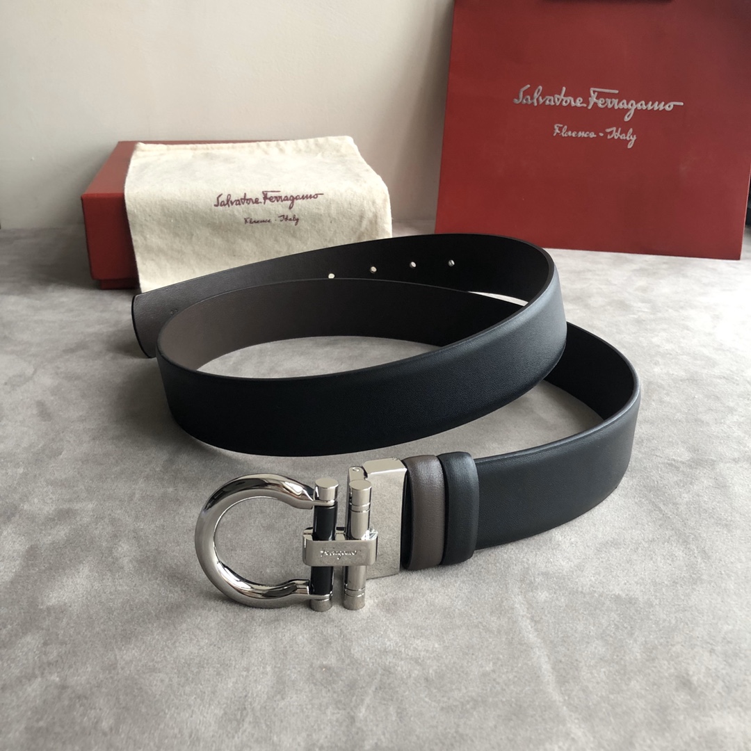Salvatore Ferragamo Male Leather Belt Cow Leather M