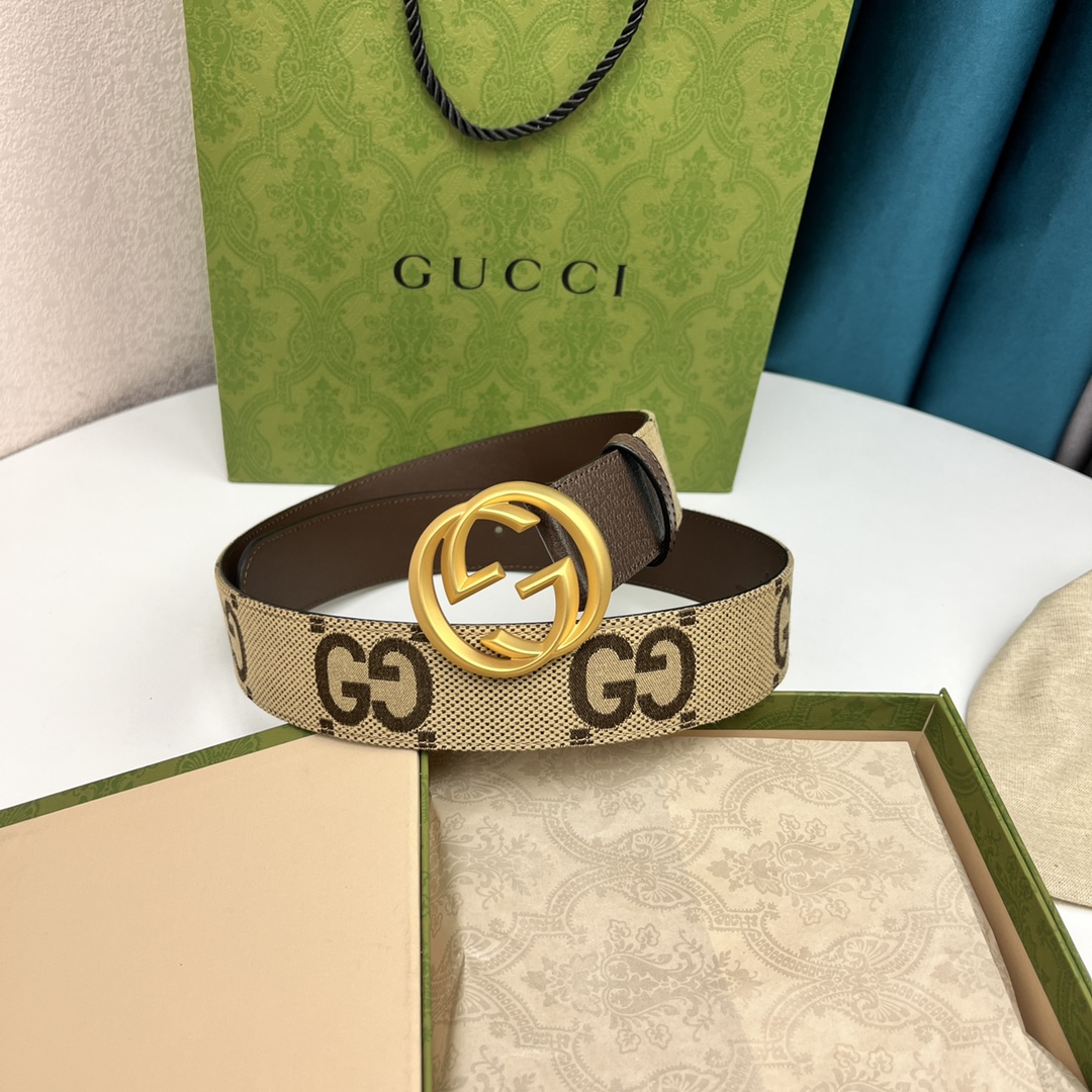 Gucci Basic Belt Cow Leather Brown M