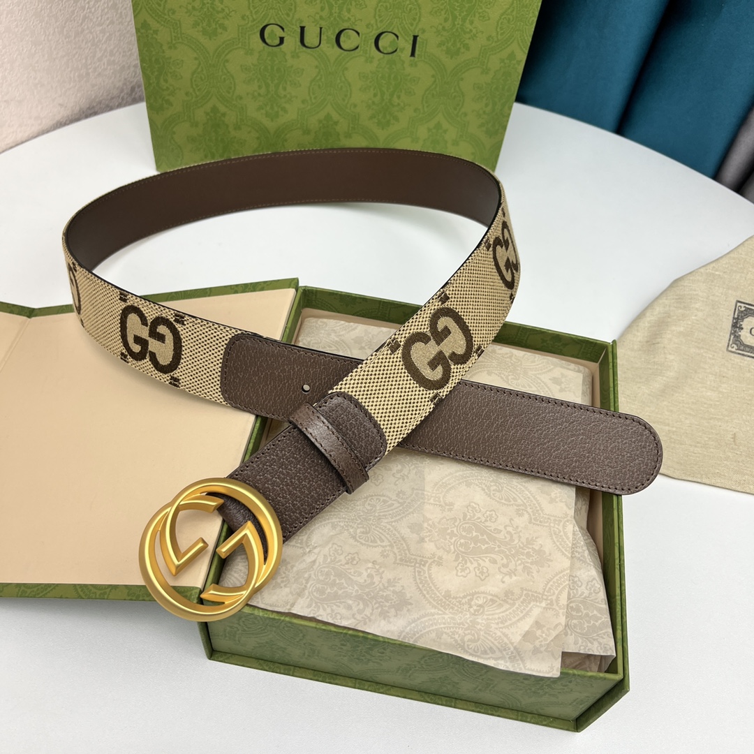 Gucci Basic Belt Cow Leather Brown M