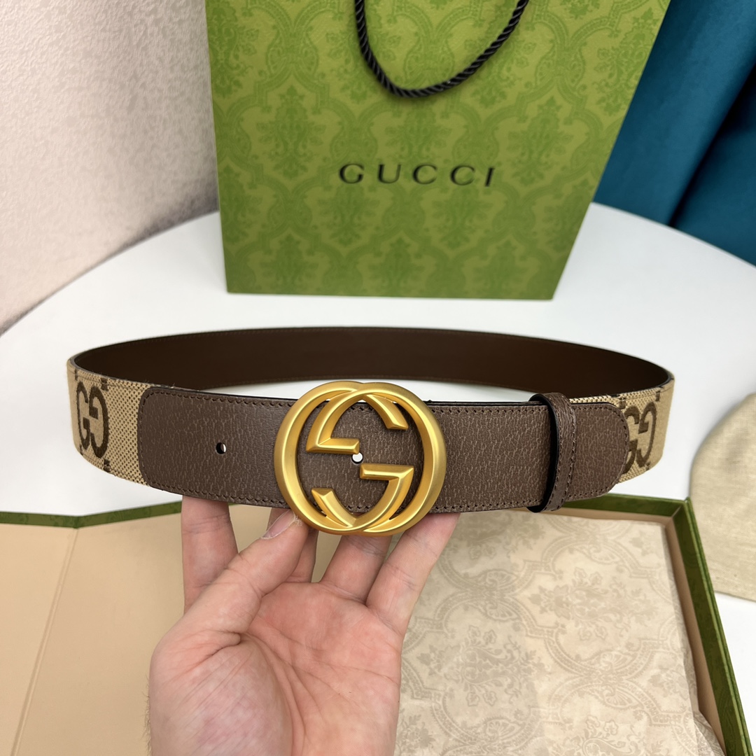 Gucci Basic Belt Cow Leather Brown M