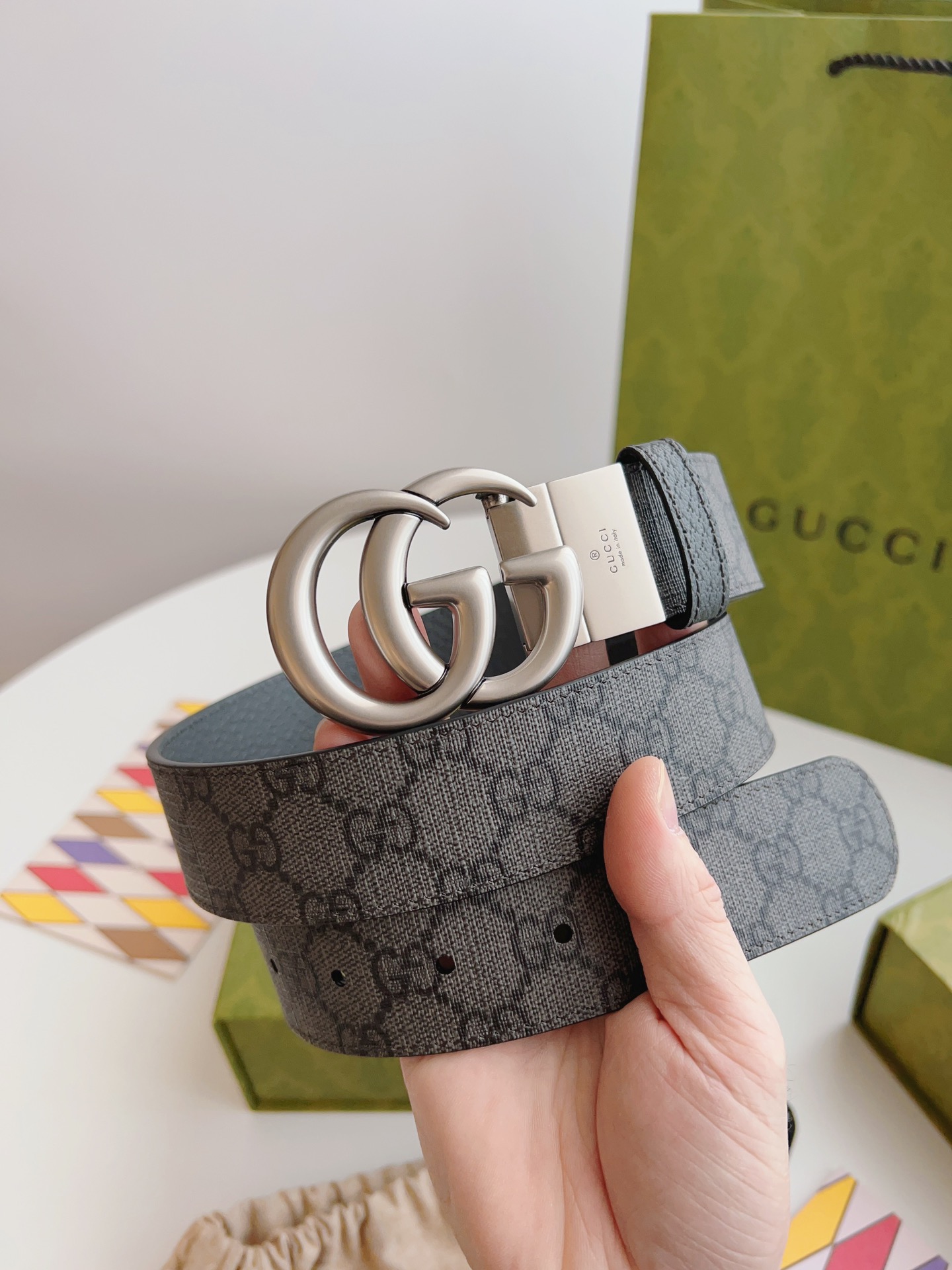 Gucci Canvas Belt Canvas Black S-m