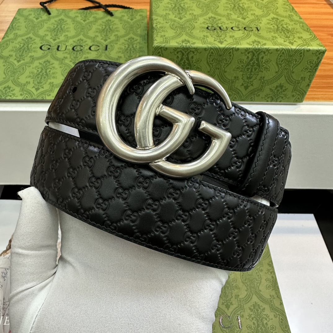 Gucci Basic Belt Top Grain Leather Black M