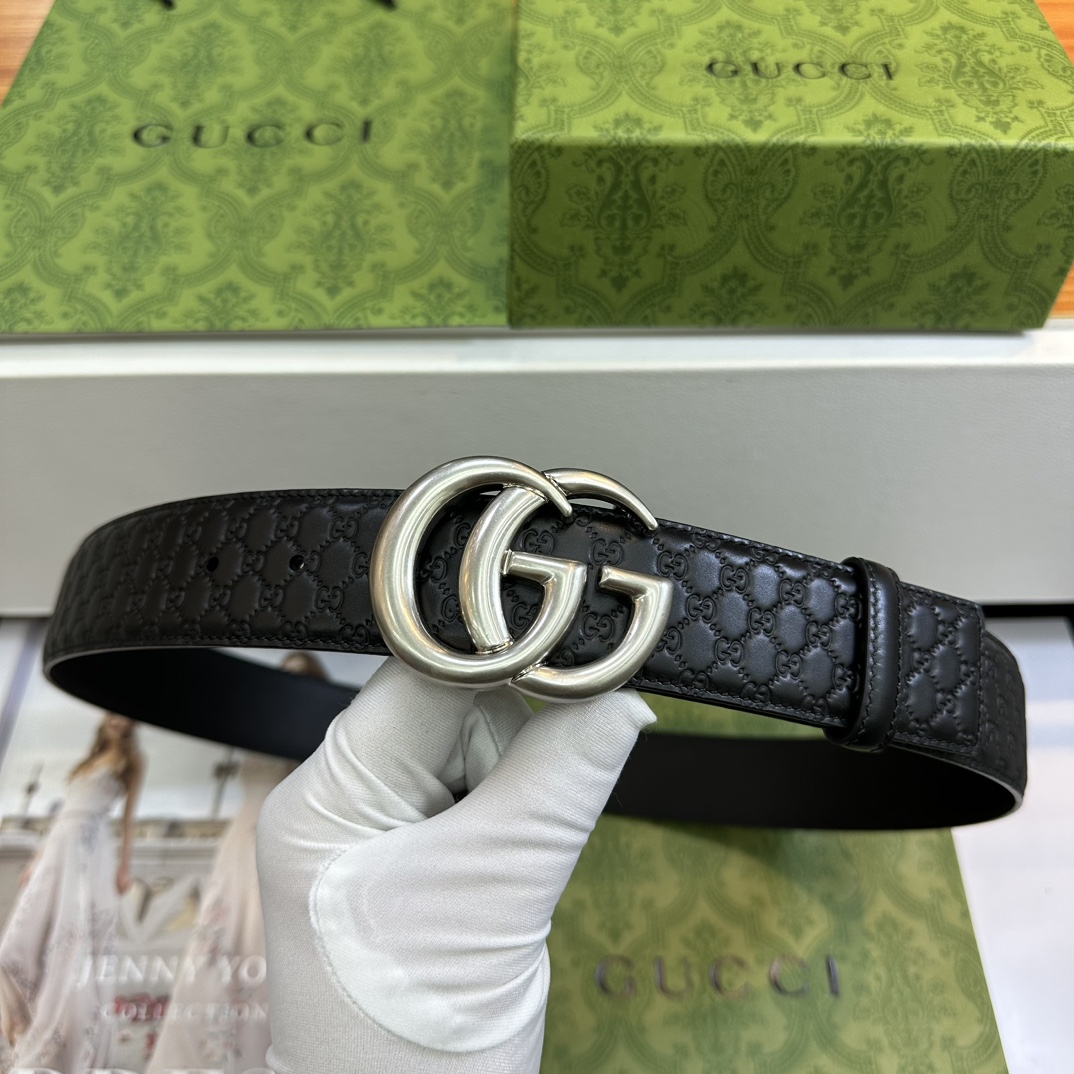 Gucci Basic Belt Top Grain Leather Black M