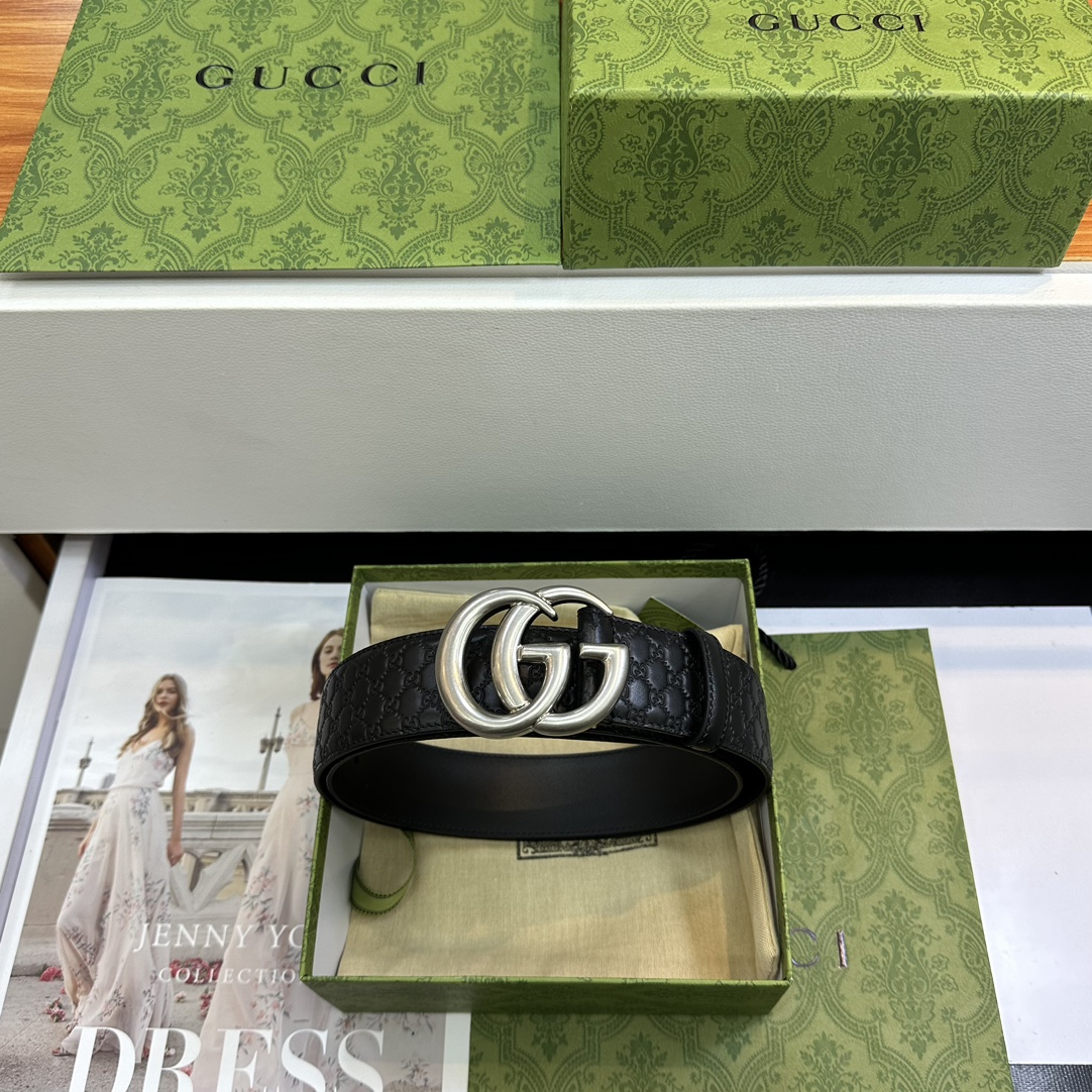 Gucci Basic Belt Top Grain Leather Black M