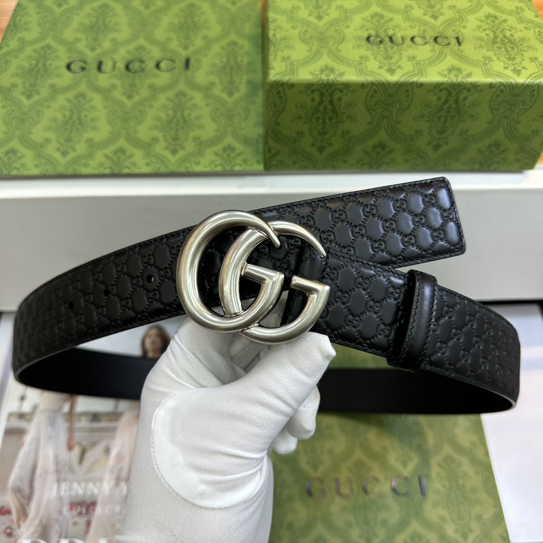 Gucci Basic Belt Top Grain Leather Black M