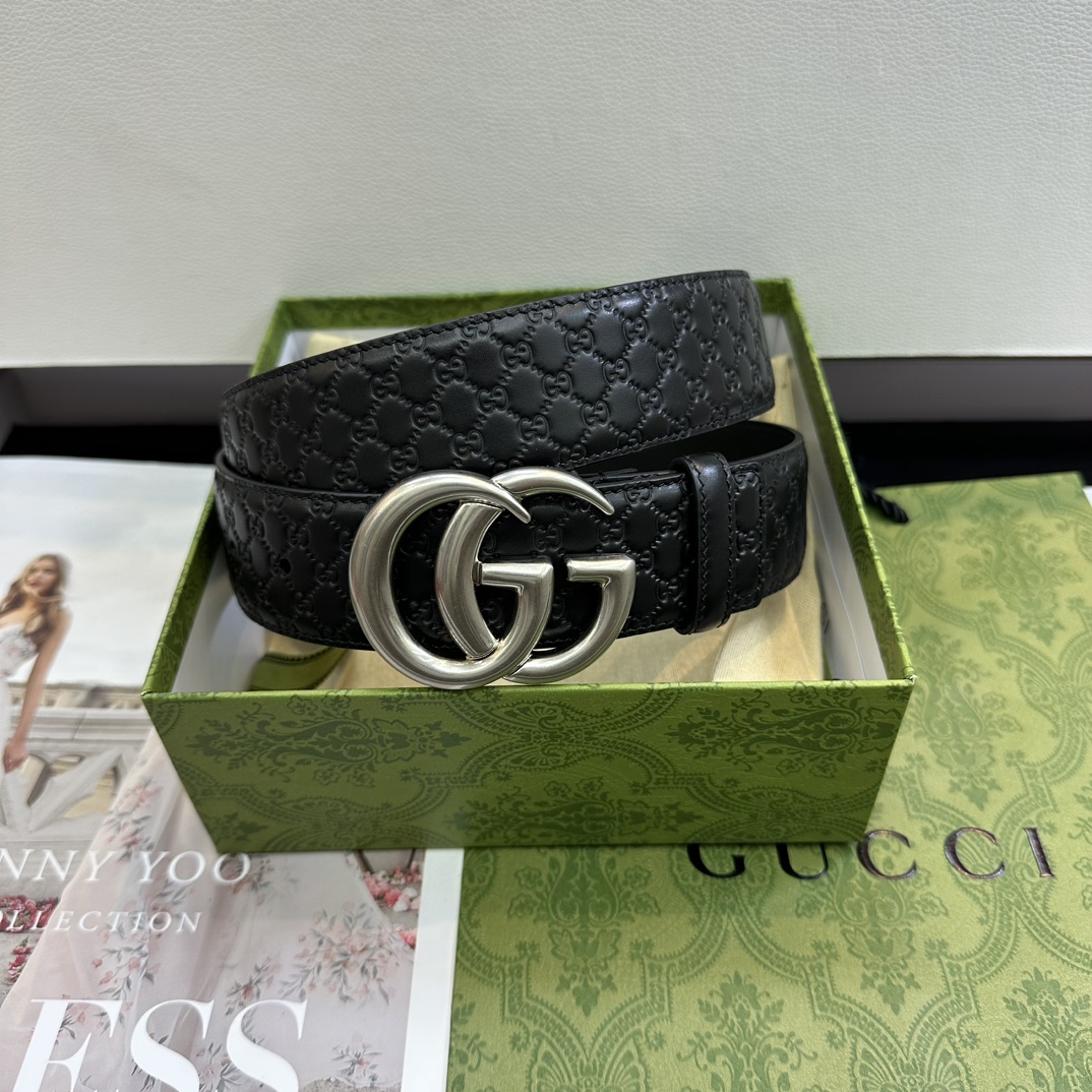 Gucci Basic Belt Top Grain Leather Black M