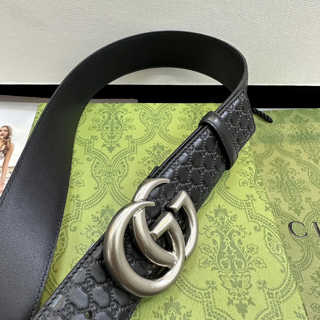 Gucci Basic Belt Top Grain Leather Black M