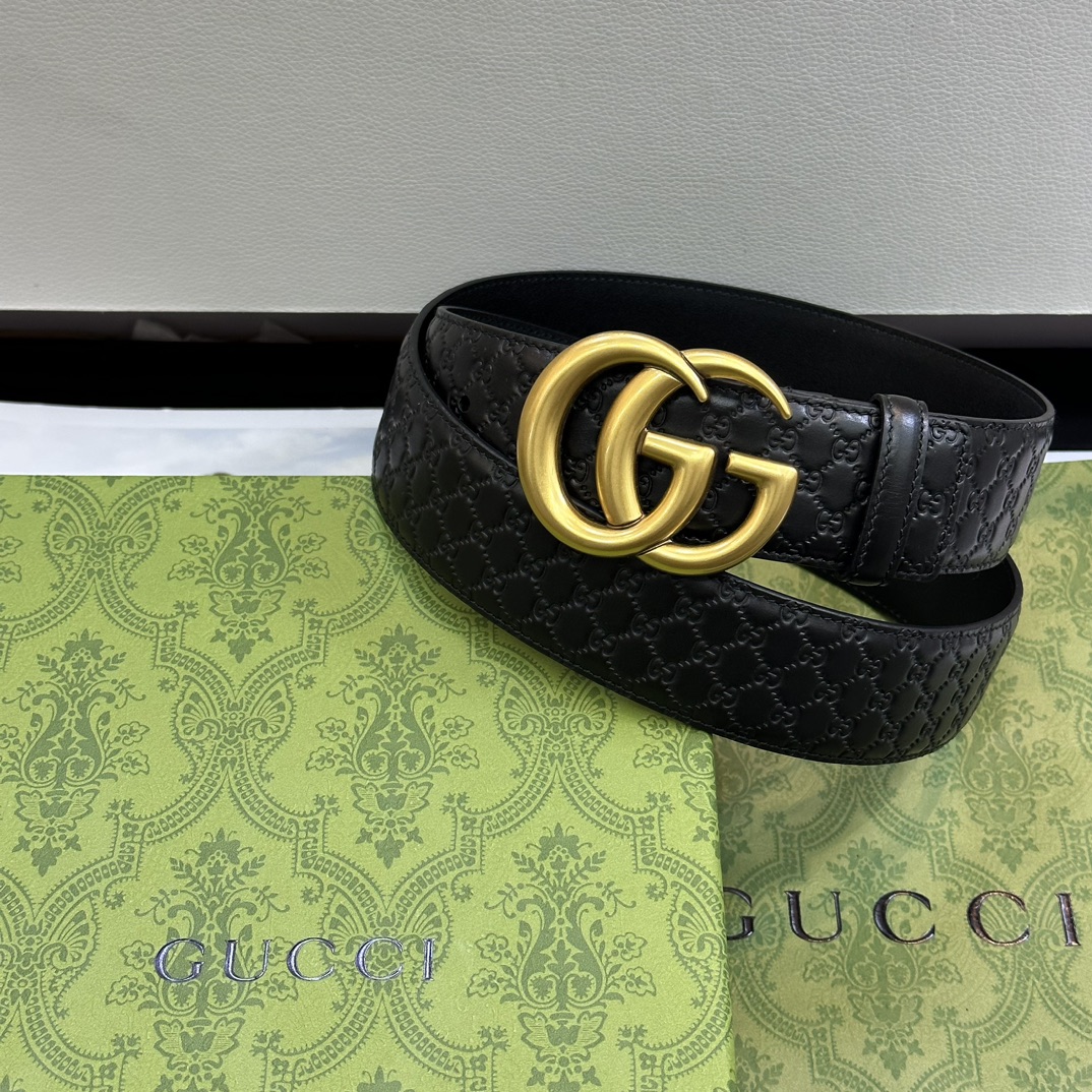 Gucci Basic Belt Top Grain Leather Black M