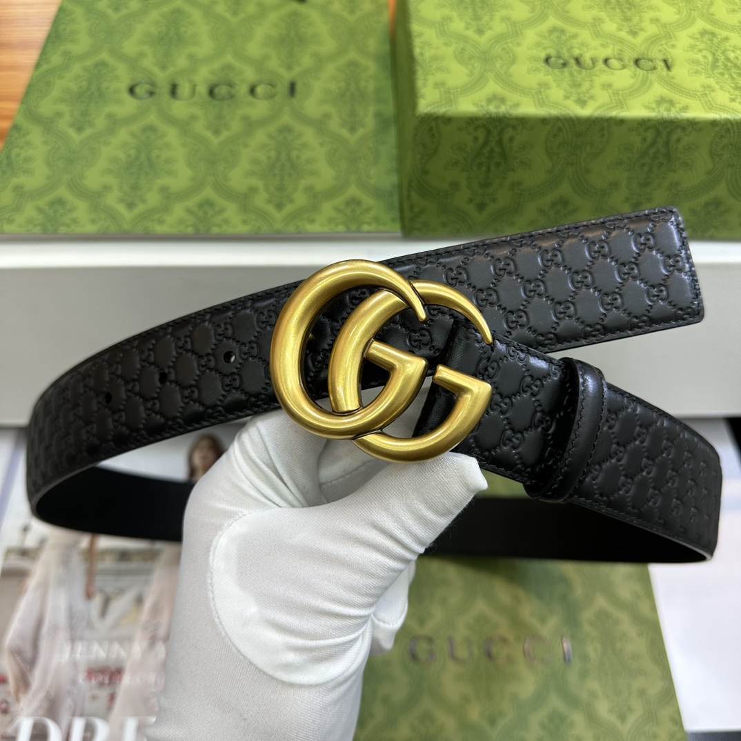 Gucci Basic Belt Top Grain Leather Black M
